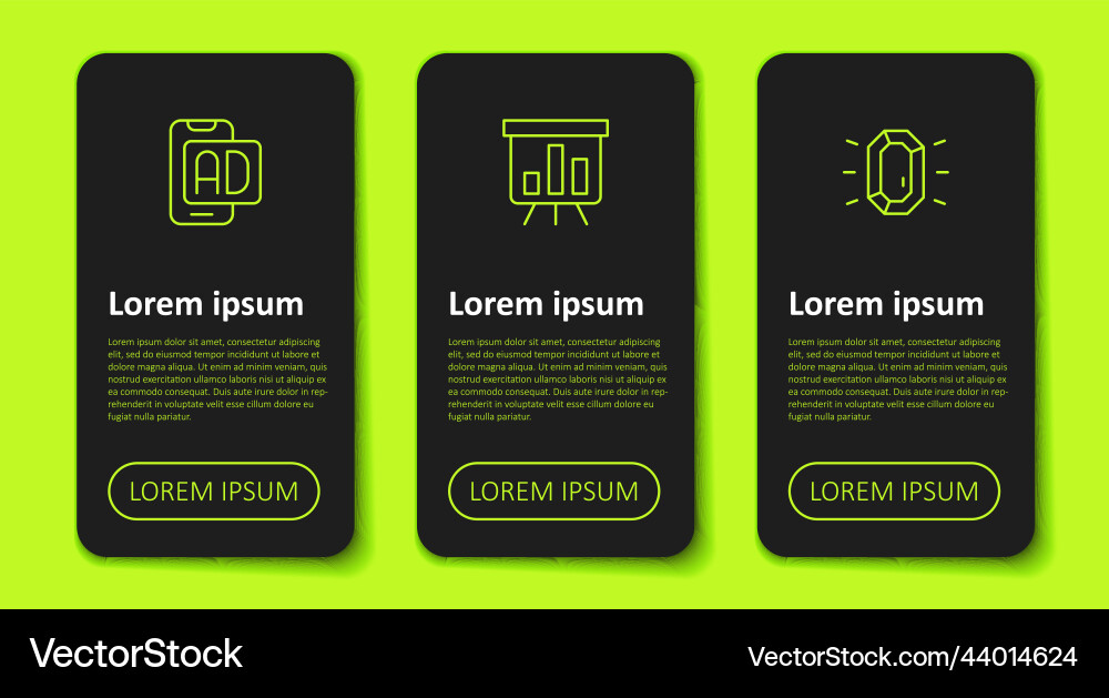 Set line advertising board with graph chart Set line advertising board with graph chart vector image