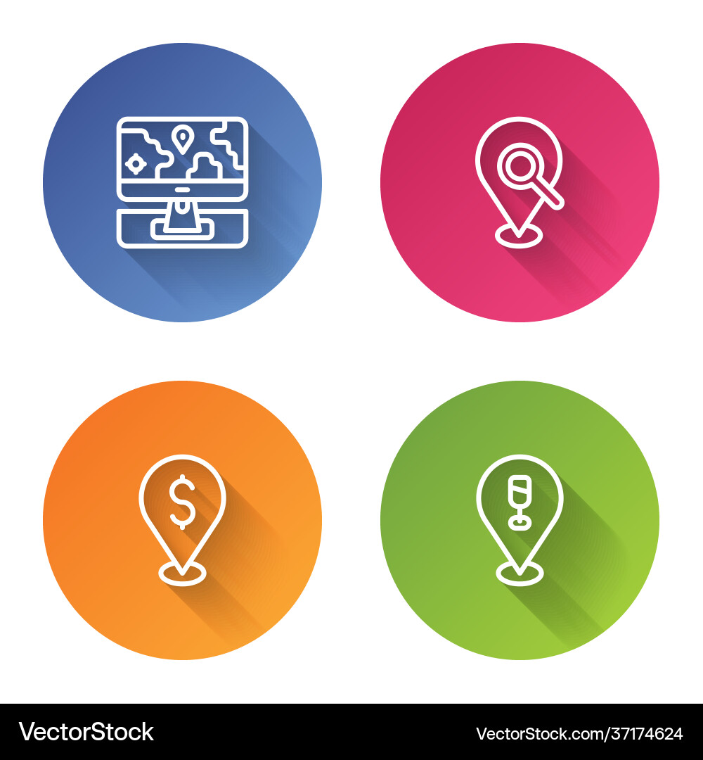 Set line monitor with location marker search vector image