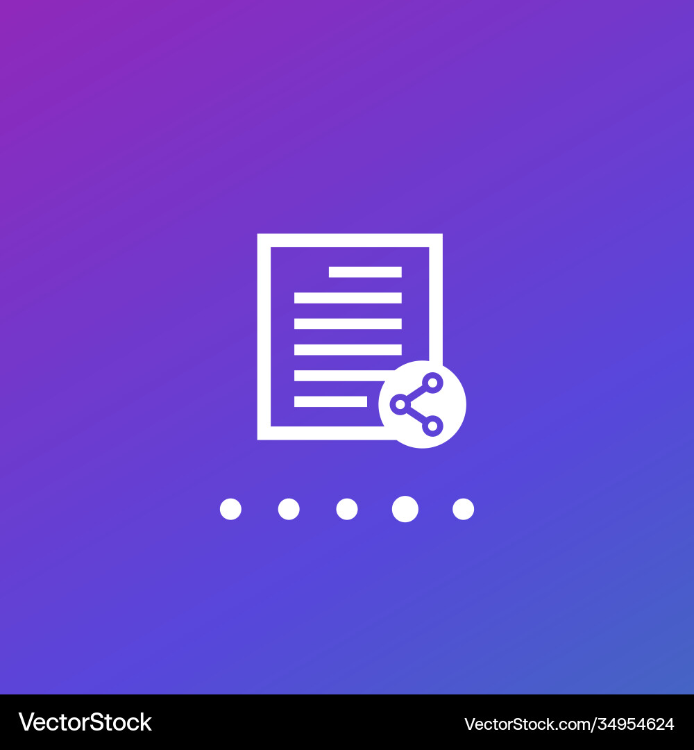Shared document icon for web vector image