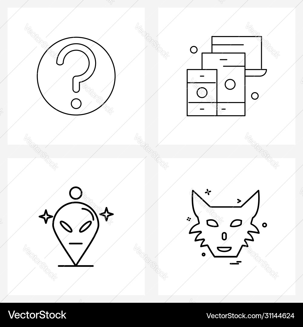 Simple set 4 line icons such as mark location vector image
