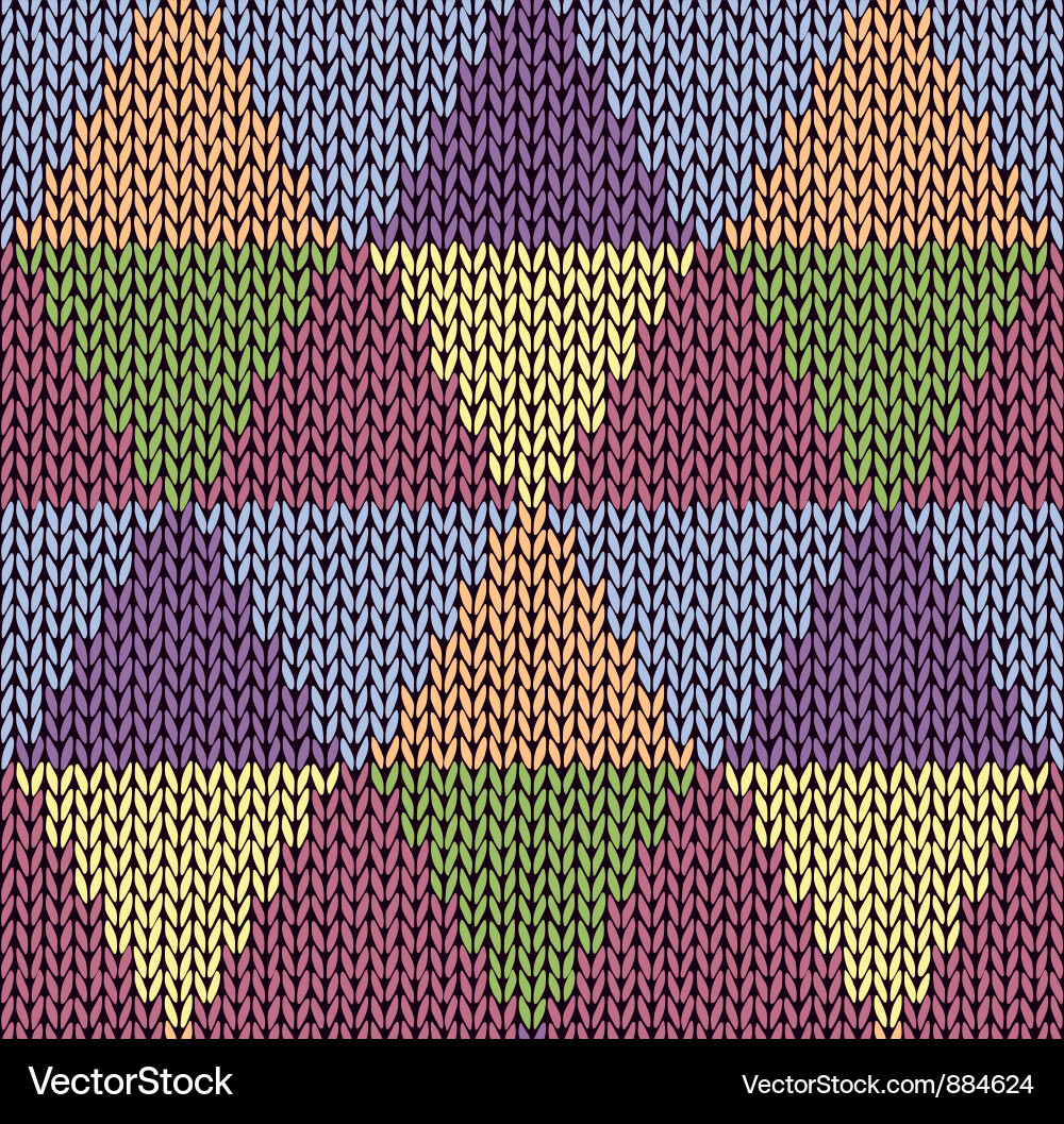 Style seamless color knitted pattern vector image