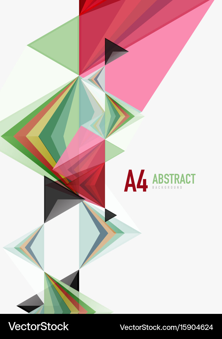 Triangular low poly a4 size geometric Vector Image