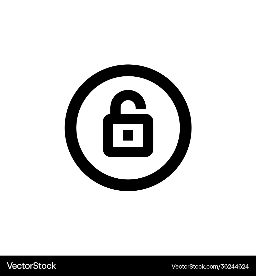 Unlock line icon editable stroke simple mobile Vector Image