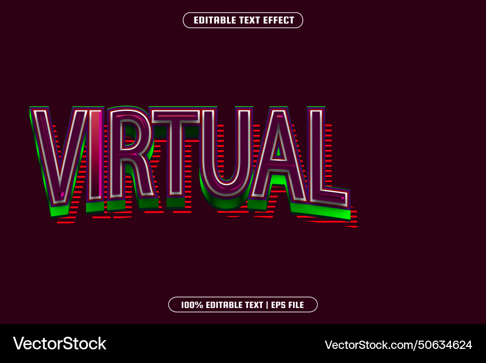 Virtual editable text effect modern style Vector Image