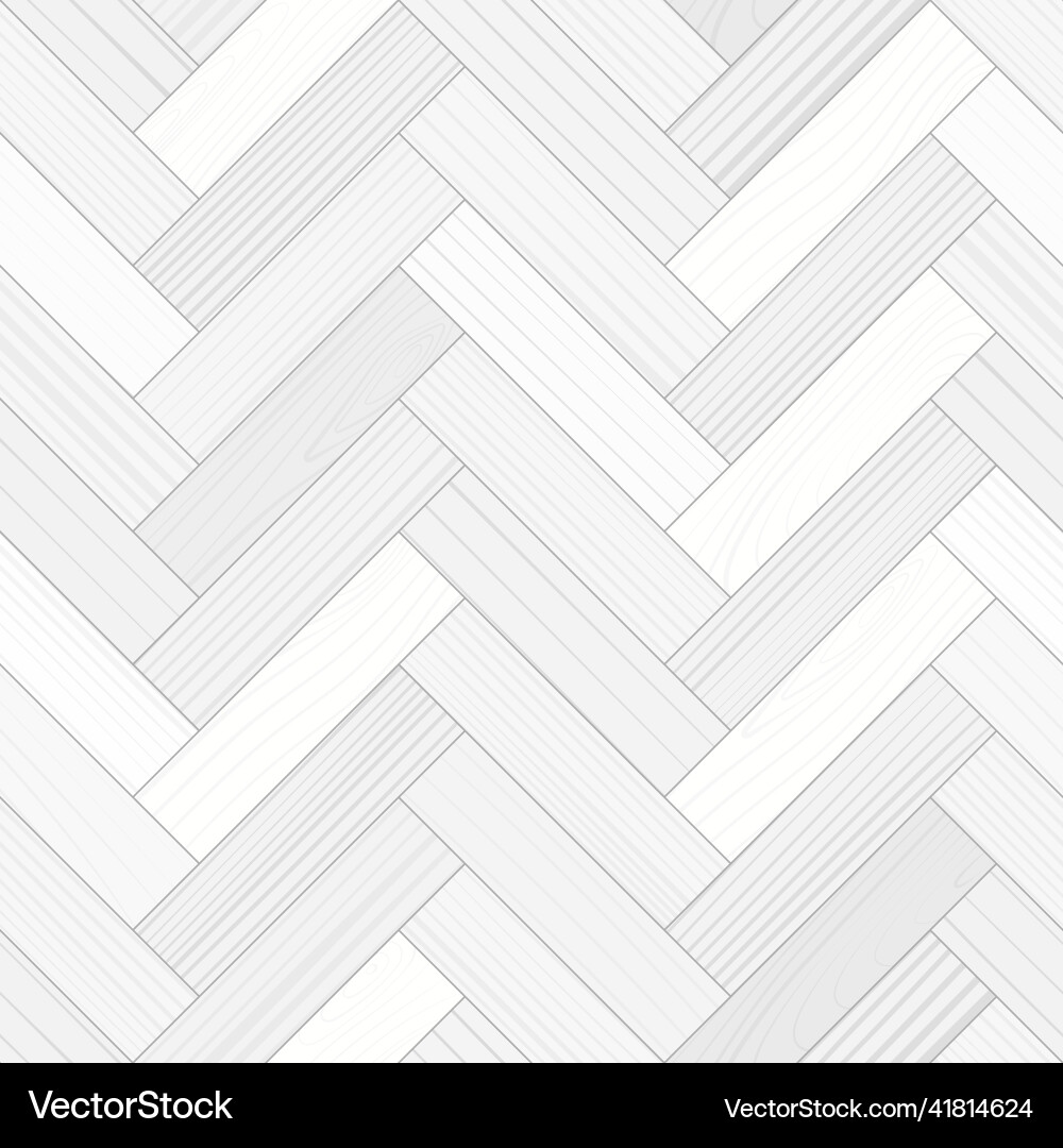 White Herringbone Parquet Floor Vector Image