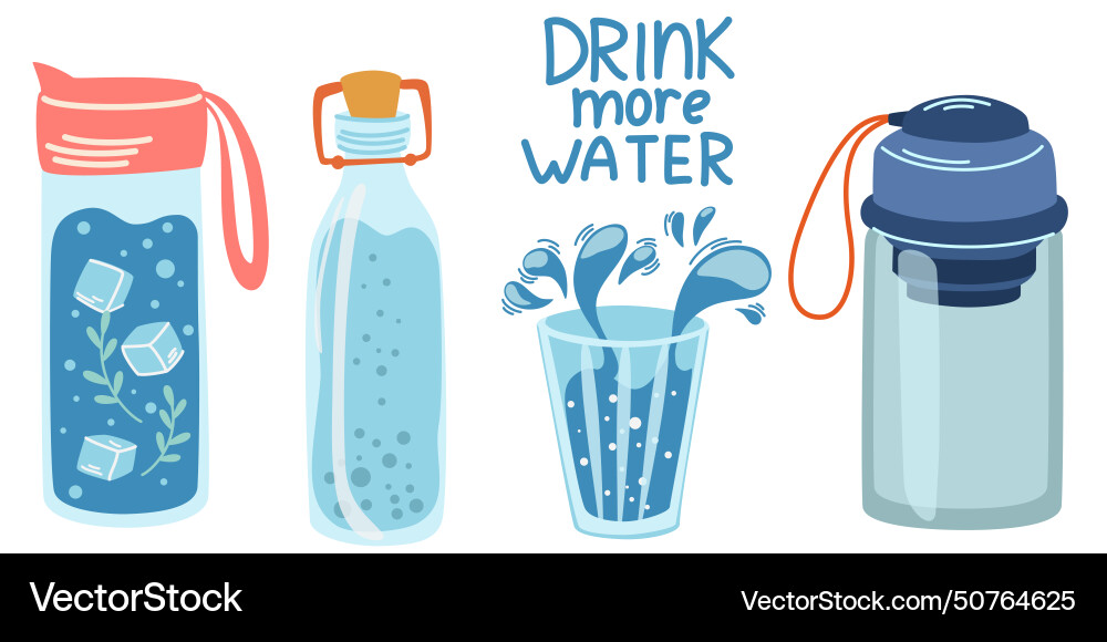 1672 water set Royalty Free Vector Image - VectorStock