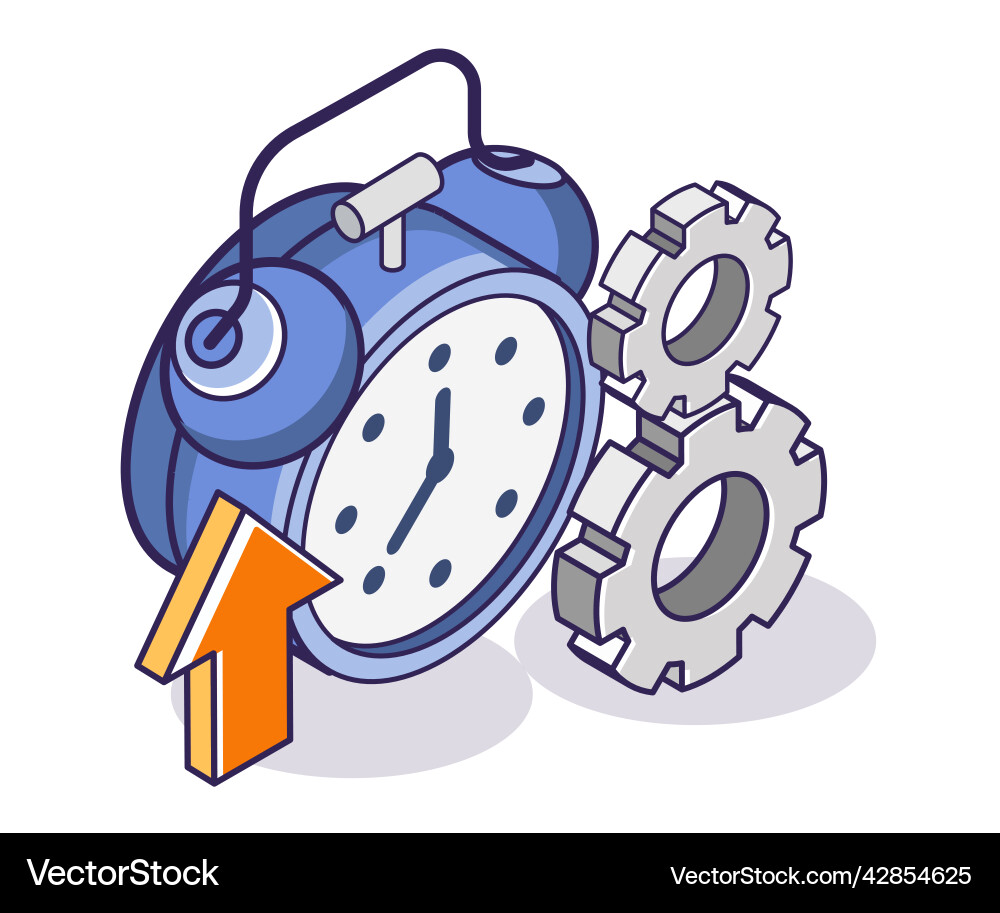 Alarm clock with up arrow vector image