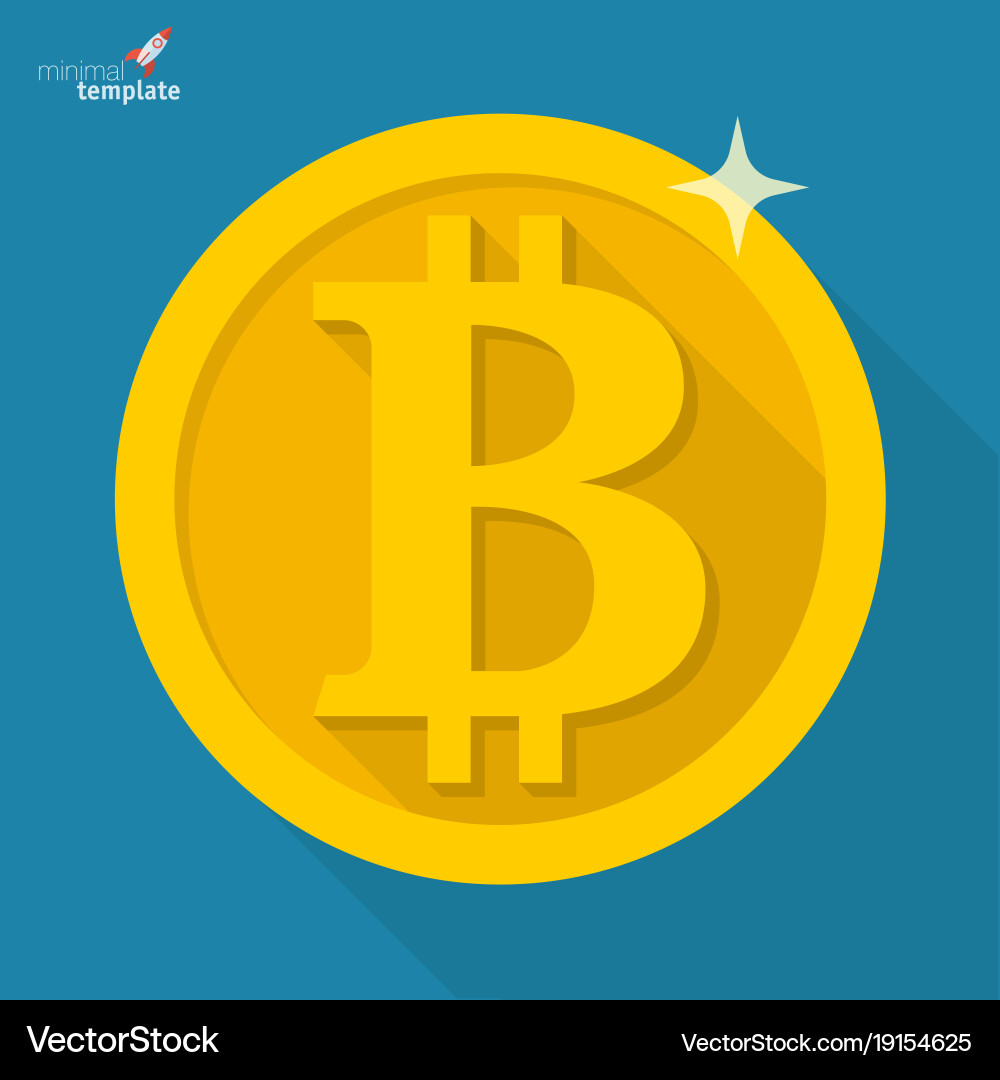 Bitcoin cryptocurrency icon Royalty Free Vector Image
