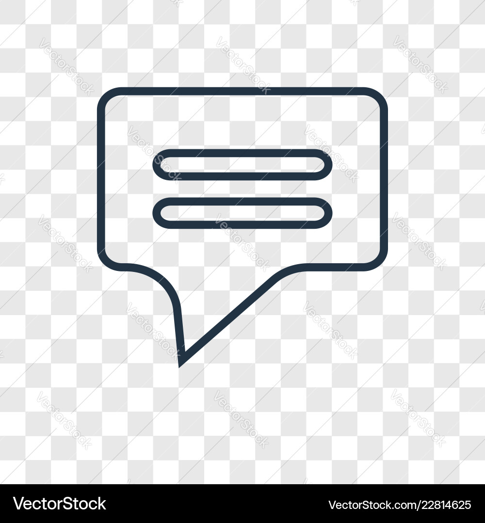 Chat concept linear icon isolated on transparent Vector Image