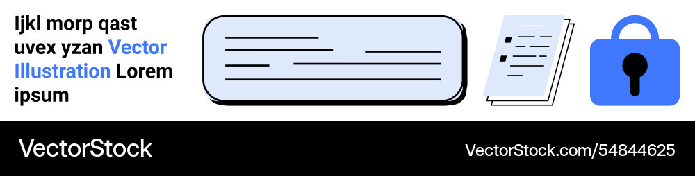 Digital documents with security icon and text Digital documents with security icon and text vector image