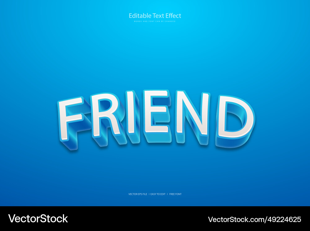 Editable 3d text effect styles Vector Image