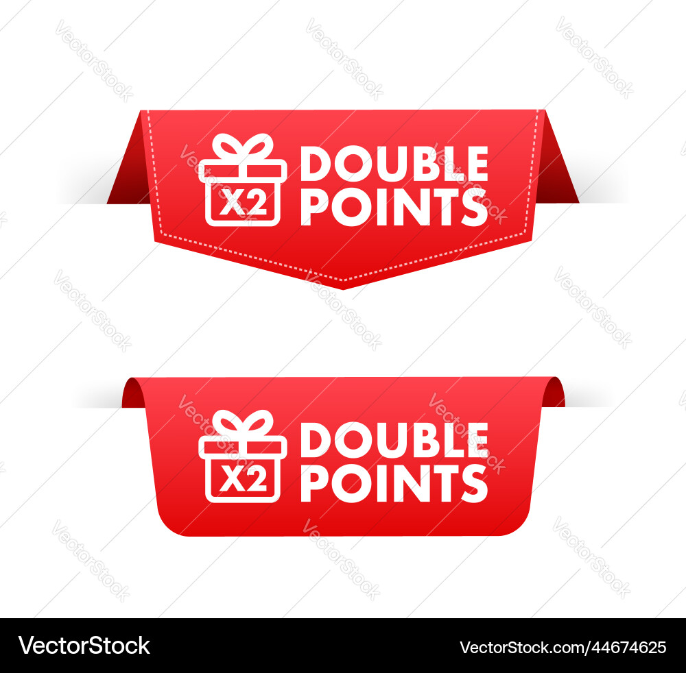 Flat icon with red double points for promotion Flat icon with red double points for promotion vector image