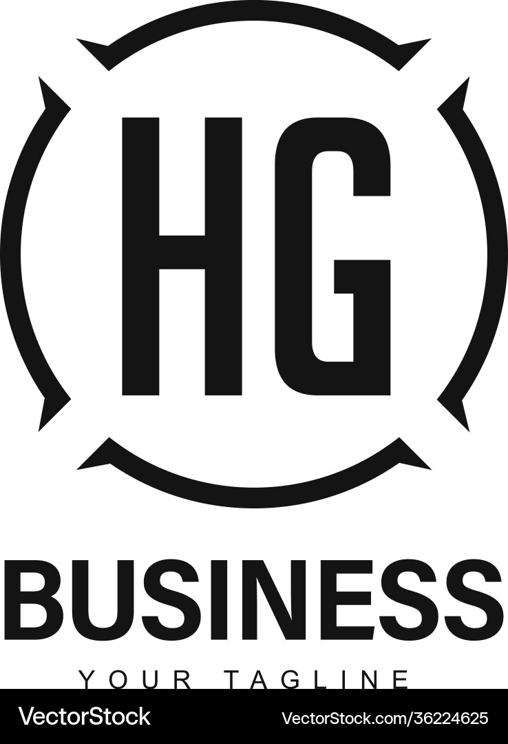 Hg initial a logo design with abstract style Hg initial a logo design with abstract style vector image