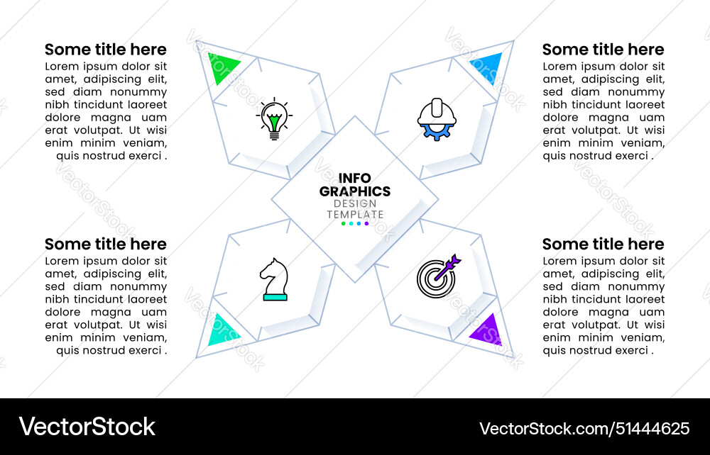 Infographic template abstract shape with 4 steps Vector Image