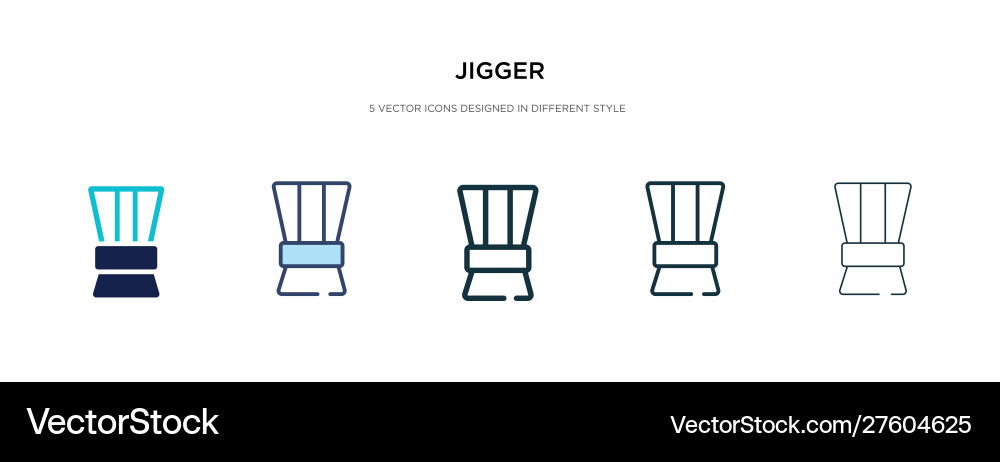 Jigger icon in different style two colored Jigger icon in different style two colored Vector Image