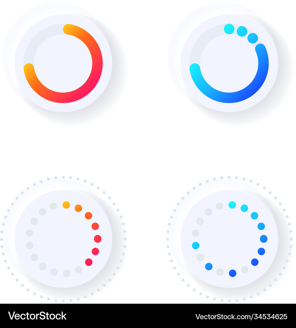 Loader progression ui elements kit Loader progression ui elements kit Vector Image