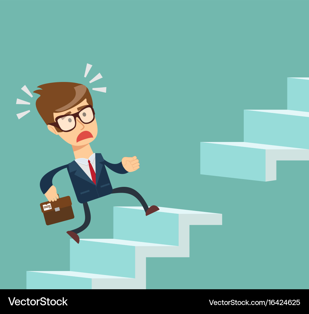 Man running up the stairs Vector Image