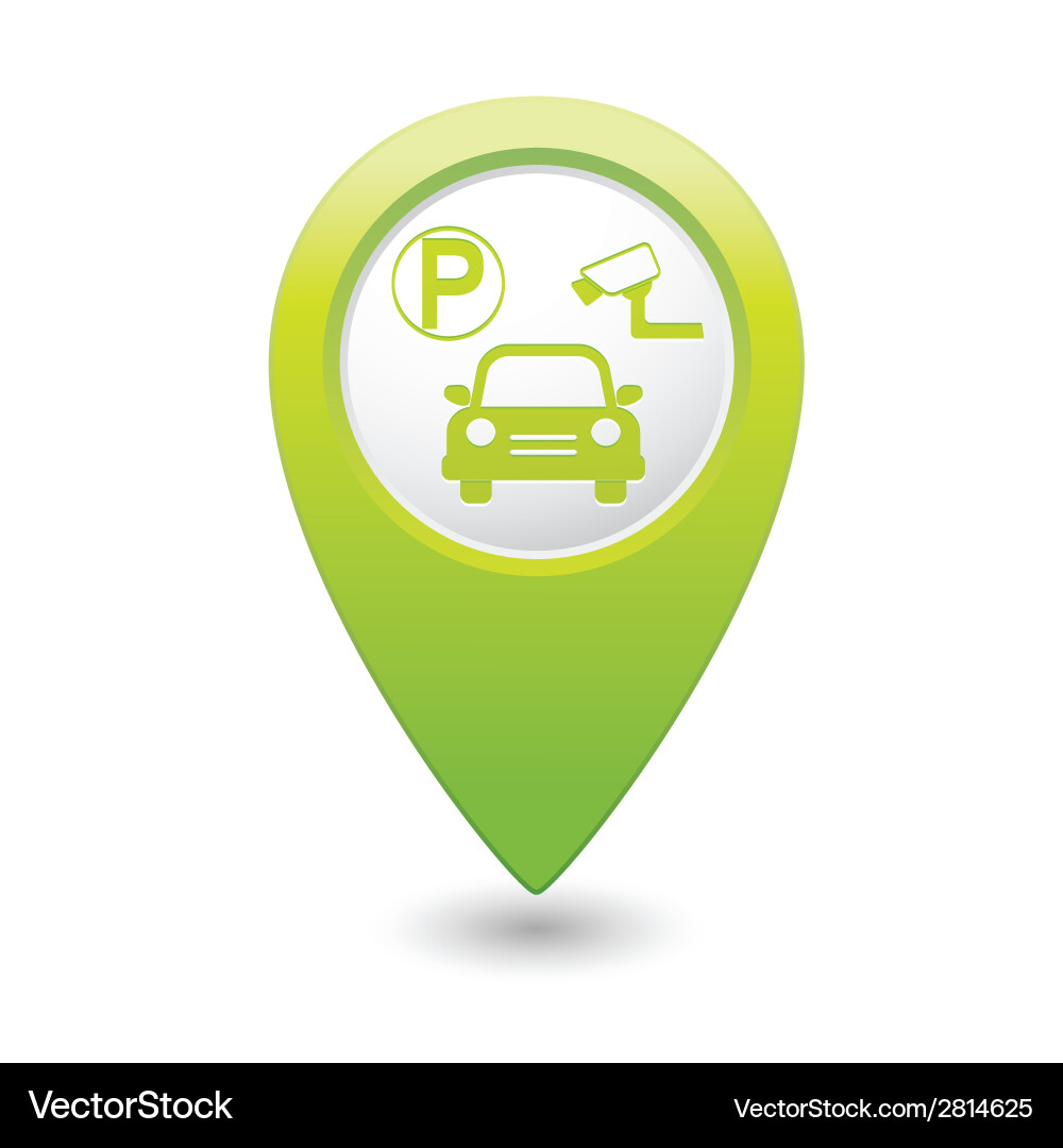 Parking place green map pointer vector image