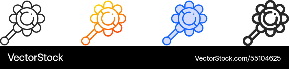 Rattle iconthin linear gradient blue stroke Vector Image