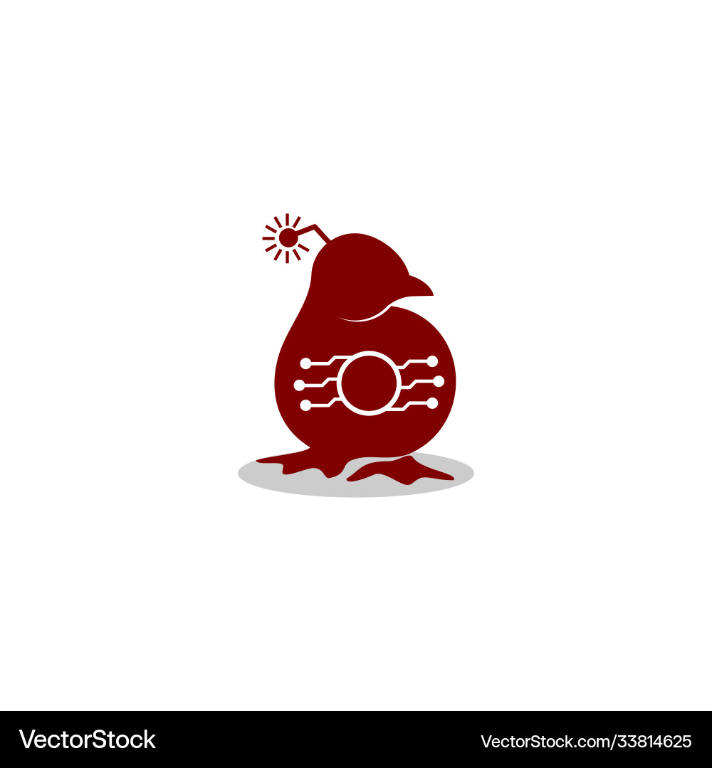 Red bird robot logo for robots electronics Vector Image