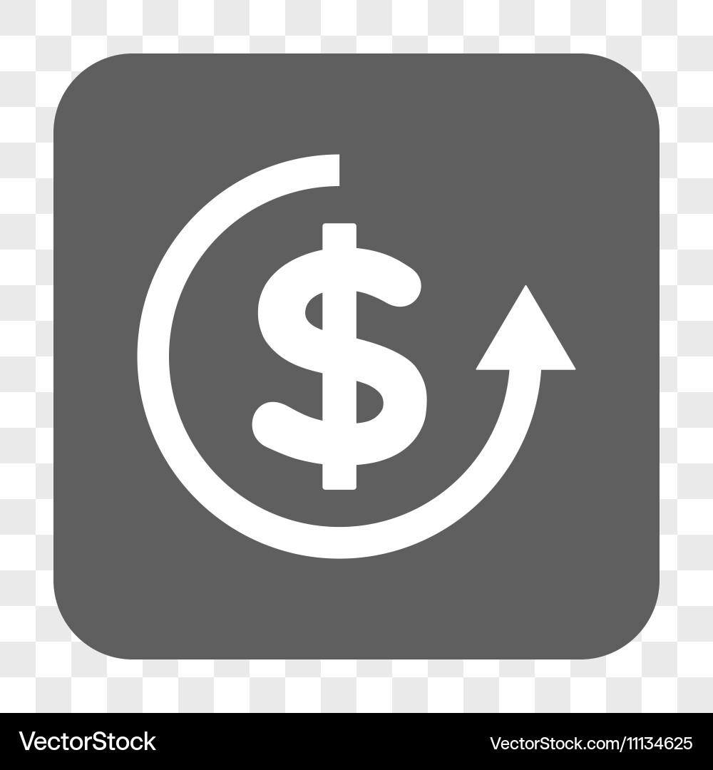 Refund rounded square button Vector Image
