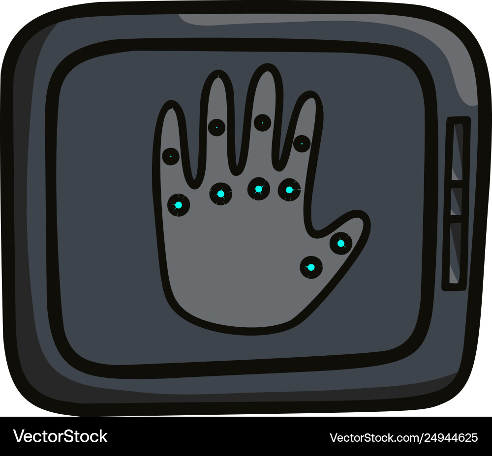 Security tablet device with point scan human vector image
