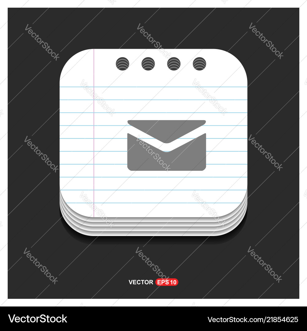 Send mail icon gray on notepad style Vector Image