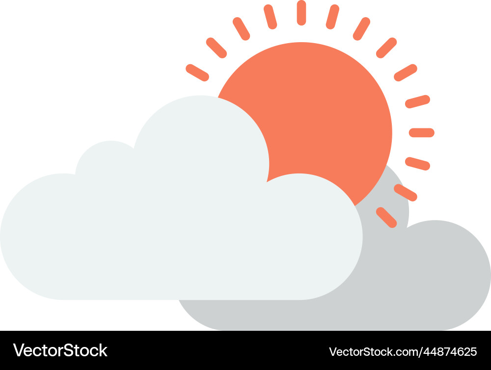 Sun and clouds in minimal style Sun and clouds in minimal style Vector Image
