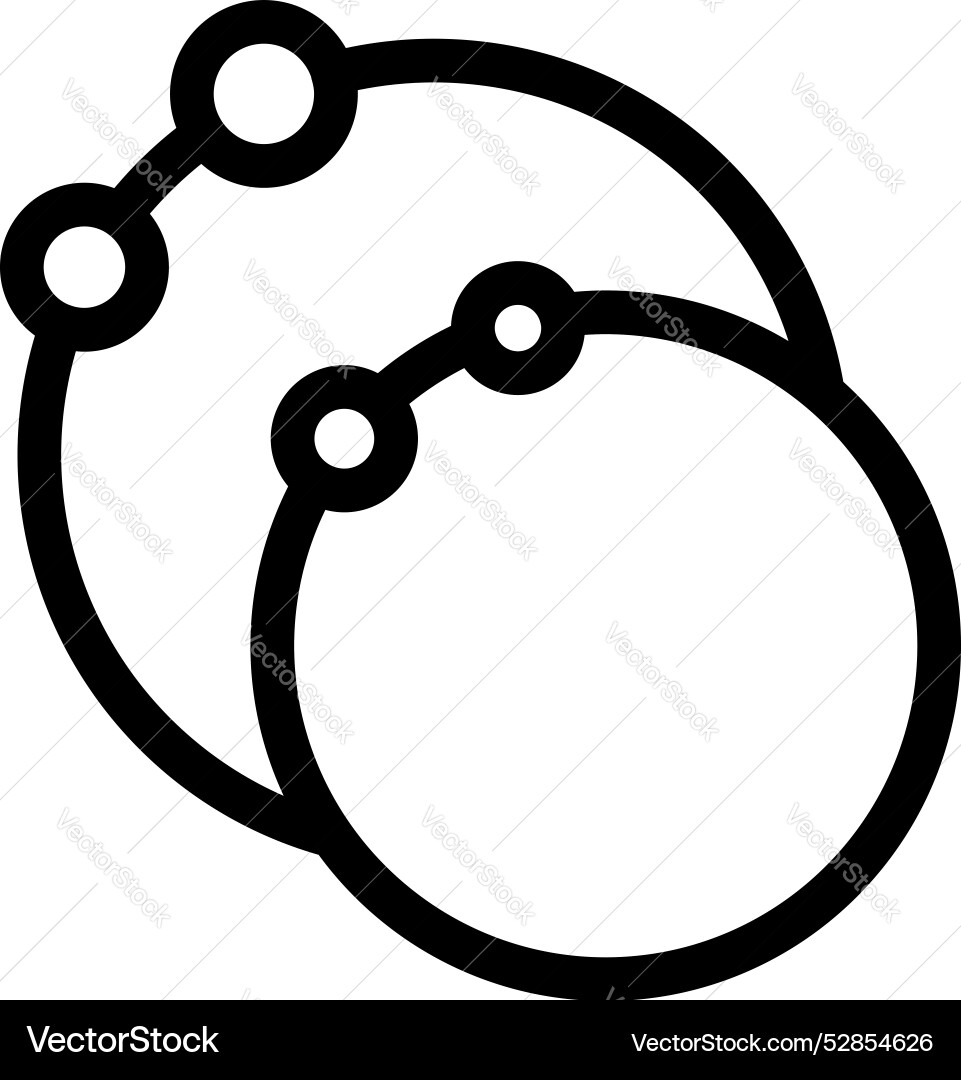 Abstract shape connecting circles with dots Abstract shape connecting circles with dots vector image