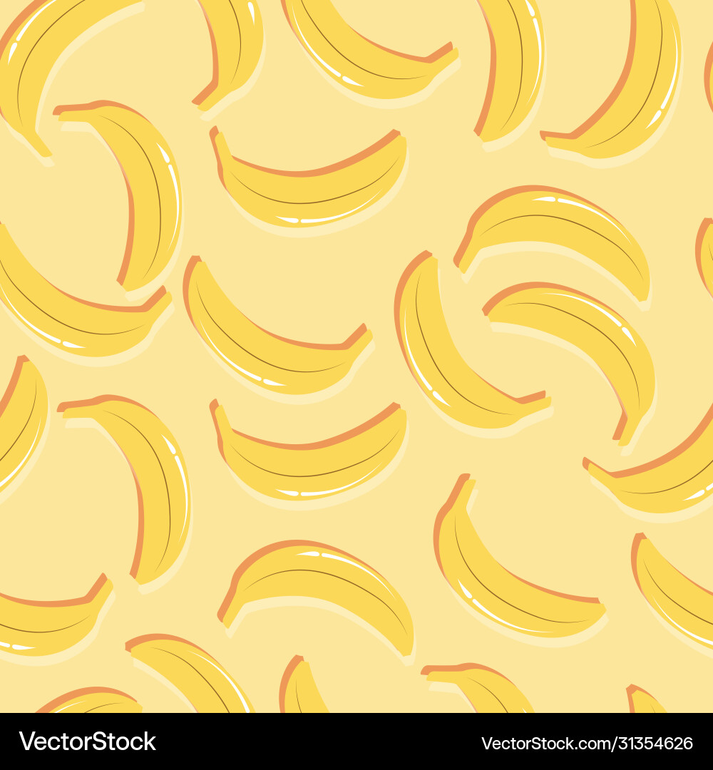 Banana Pattern with Double Shadow vector image