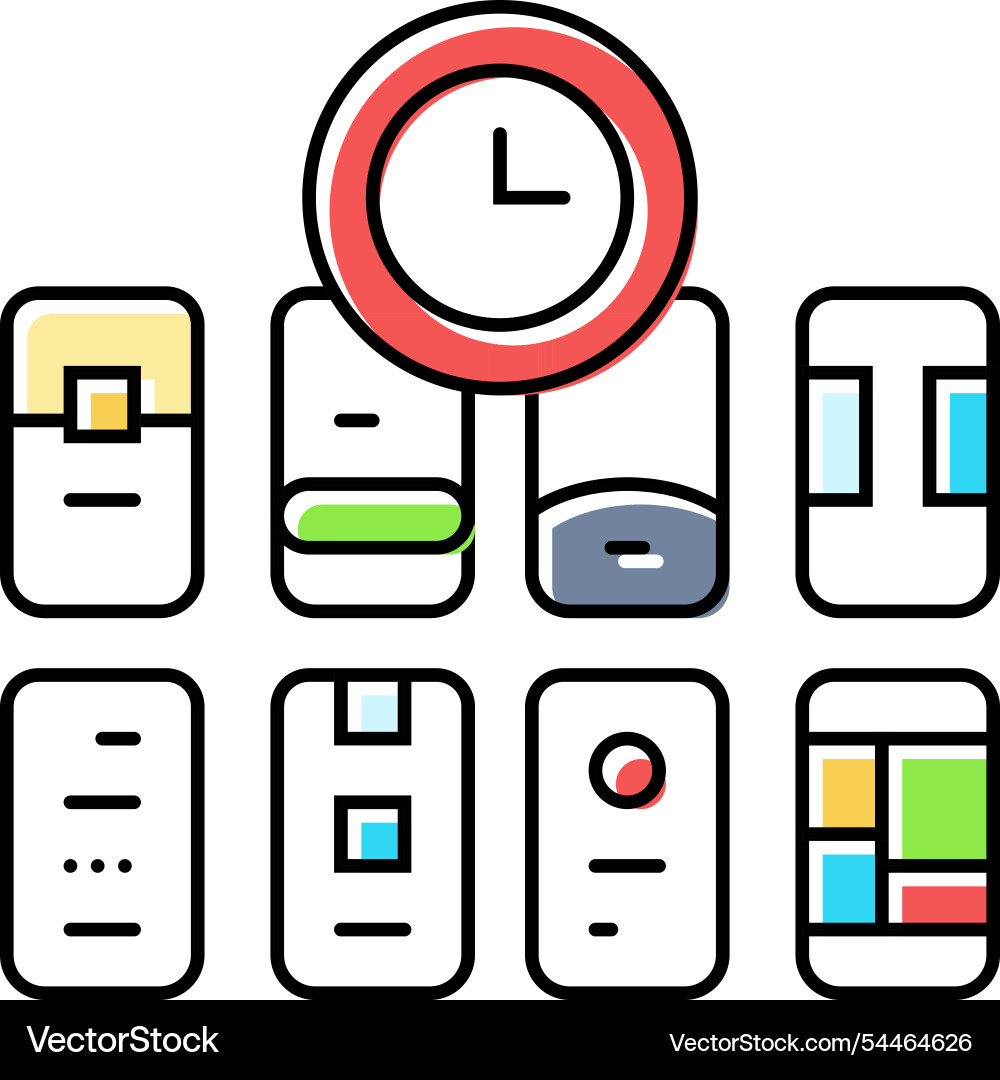 Design sprint ux ui color icon Vector Image