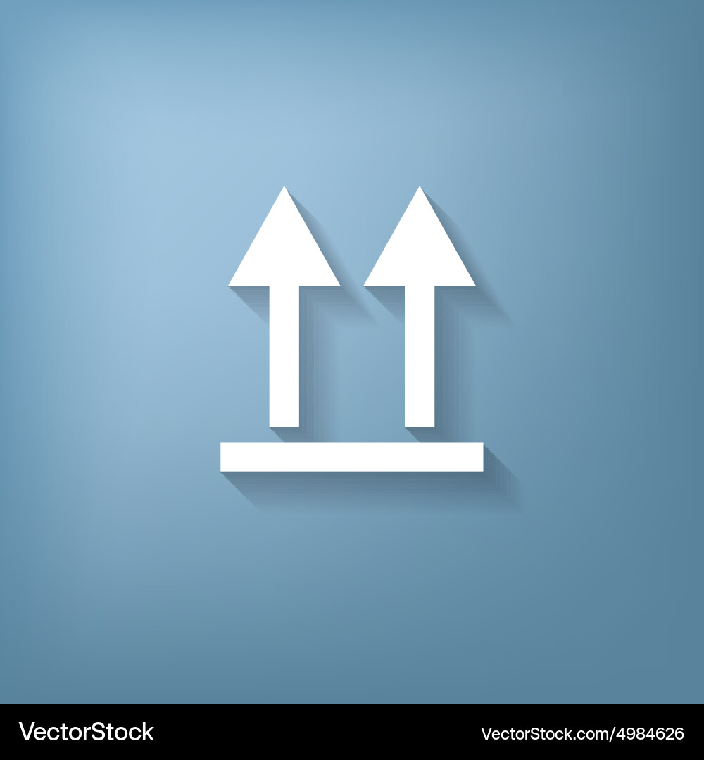 Fragile symbol arrow up logistic icon vector image