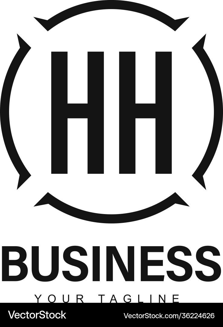 HH Initial Logo - Abstract Style vector image