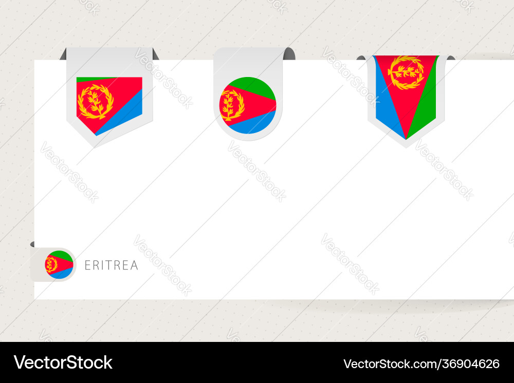 Label Flag Sammlung eritrea in verschiedenen Label Flag Sammlung eritrea in verschiedenen vektorbild