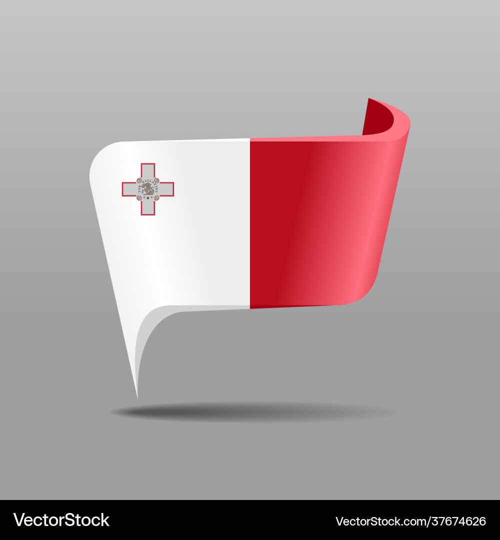Maltese flag map pointer layout Maltese flag map pointer layout vector image