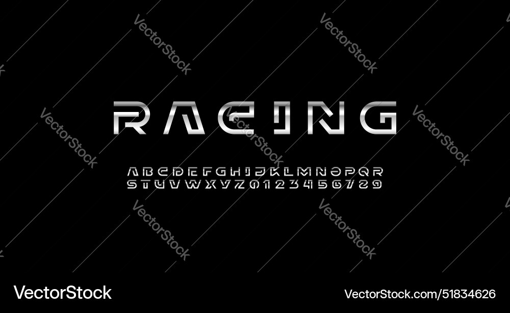 Modern font alphabet from segment line Modern font alphabet from segment line vector image