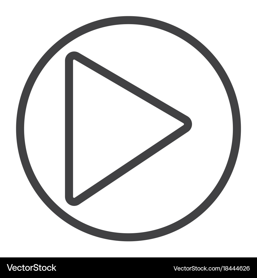 Play line icon web and mobile button sign vector image