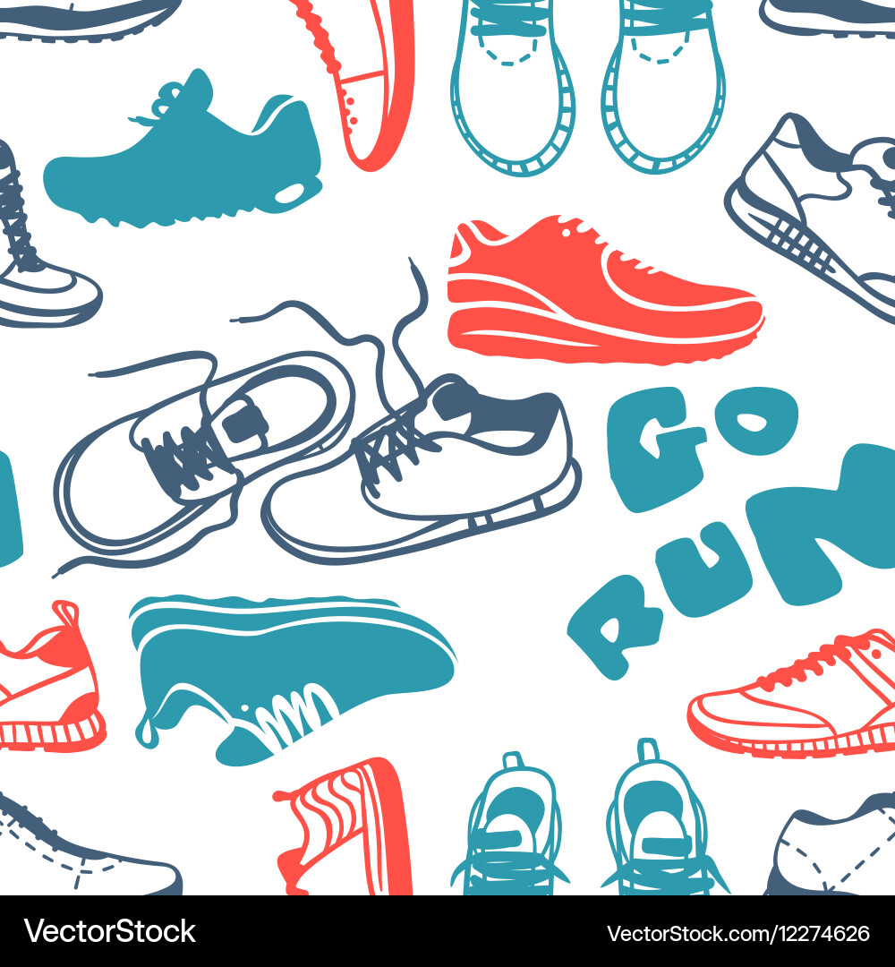 Running seamless pattern vector image