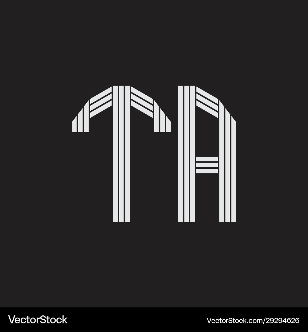 Ta logo monogram with outline style linked Vector Image