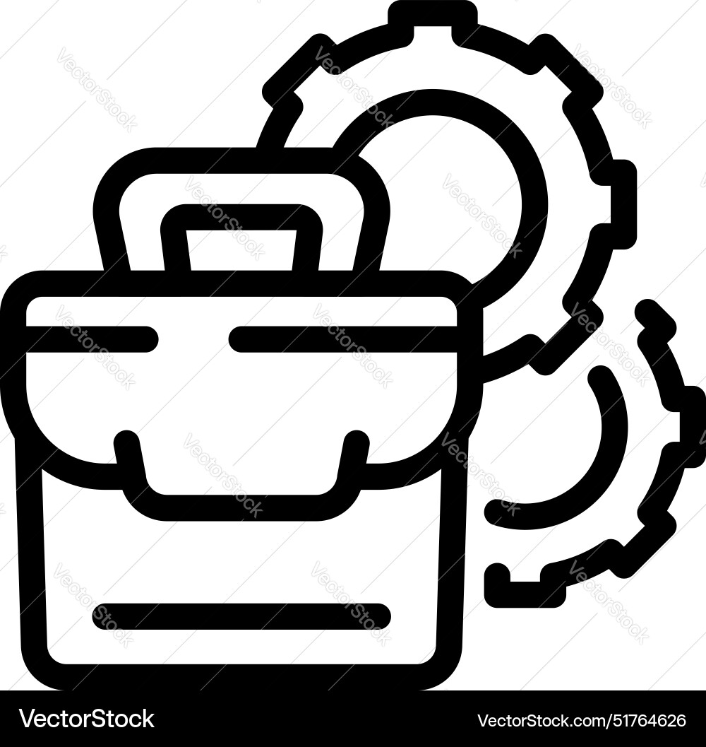 Toolbox with gears representing engineering Vector Image