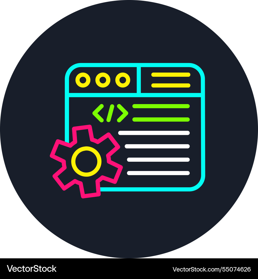 Web programming line multi color icon Vector Image