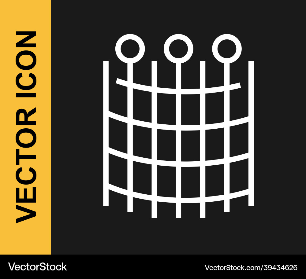 White line fishing net pattern icon isolated White line fishing net pattern icon isolated Vector Image