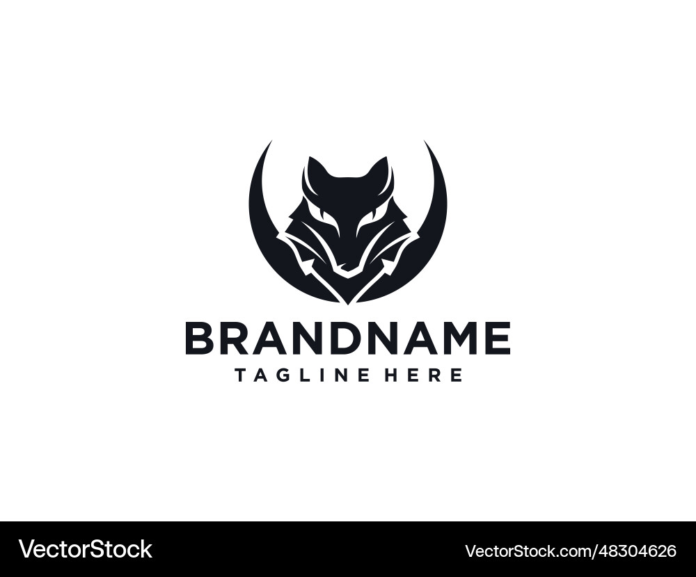 Wolf head logo fox vintage stock Wolf head logo fox vintage stock vector image