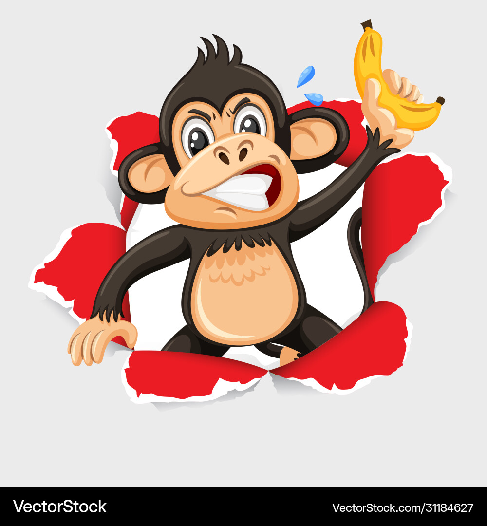 Background template design with wild monkey Background template design with wild monkey vector image