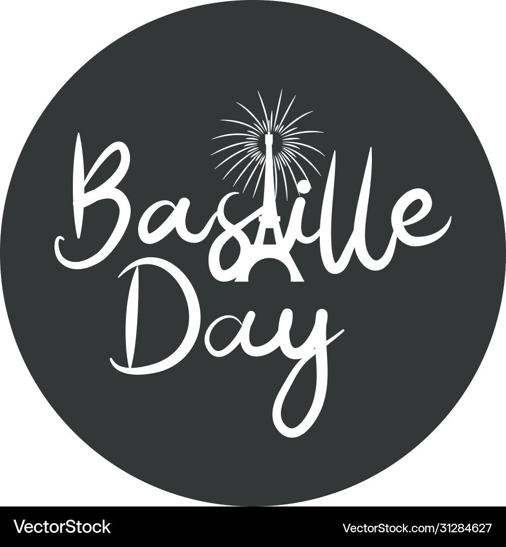 Bastille day design with eiffel tower Vector Image