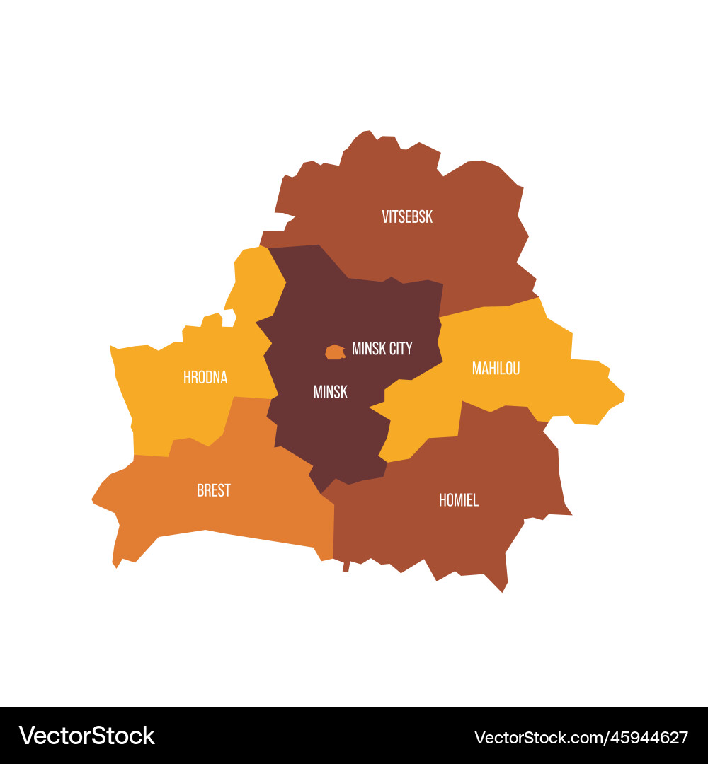 Belarus politische Karte der Verwaltungsabteilungen Belarus politische Karte der Verwaltungsabteilungen vektorbild