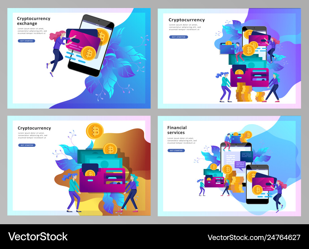 Cryptocurrency and blockchain composition Cryptocurrency and blockchain composition vector image