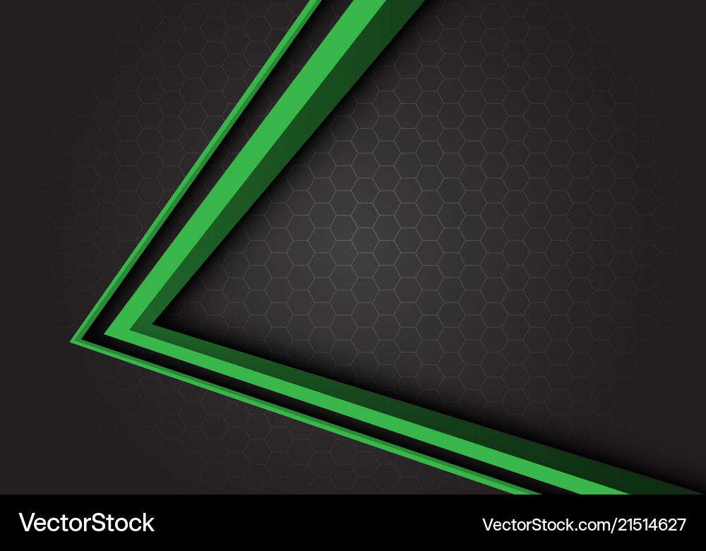 Dynamic Hexagon Mesh - Green Arrow vector image