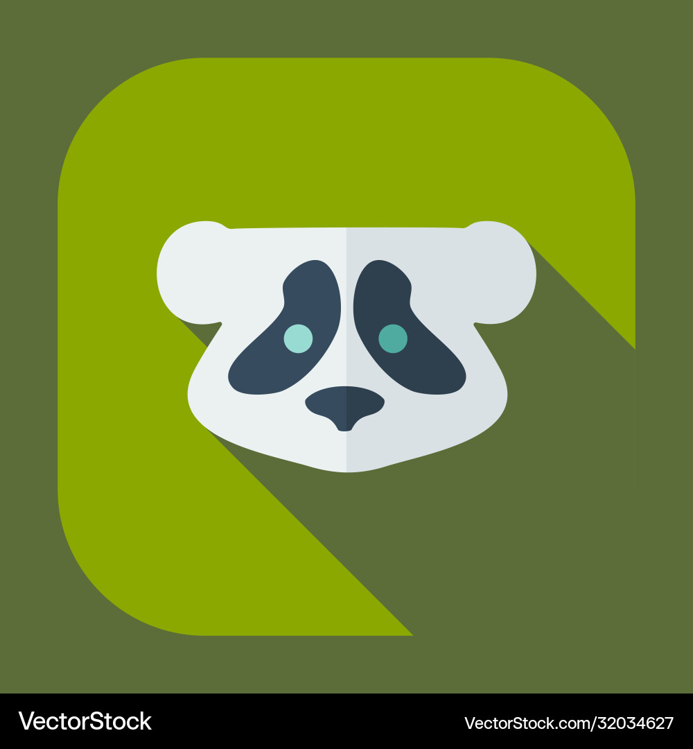 Flat modern design with shadow icons pandas Flat modern design with shadow icons pandas vector image
