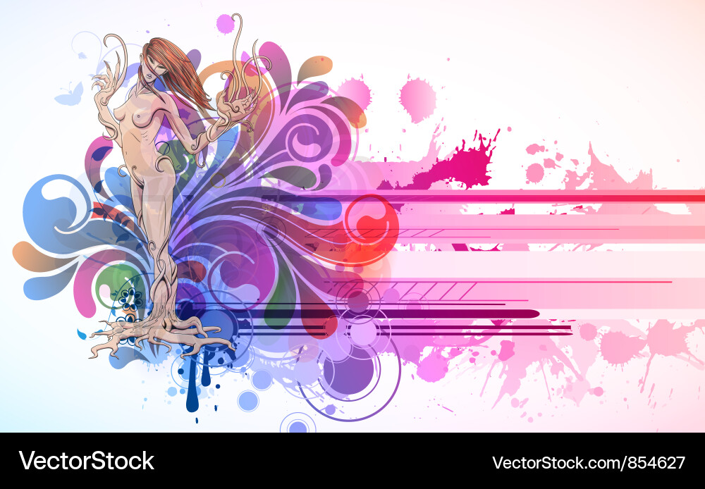 Floral Splash Dryad Vector Image